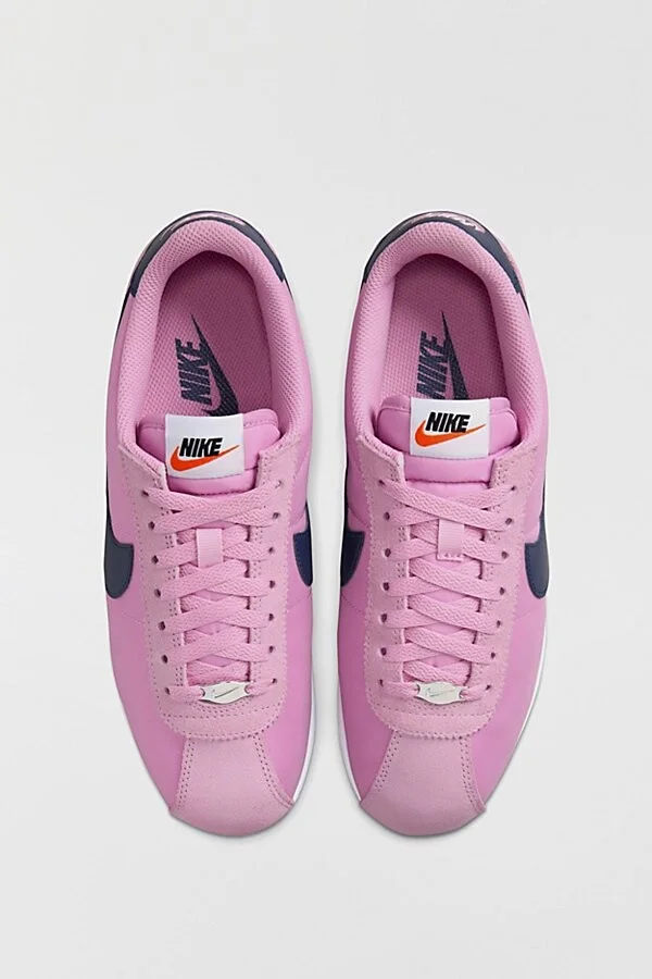 Nike Women's Cortez Textile Sneaker in Light Armory Blue/Lightening - Image 6