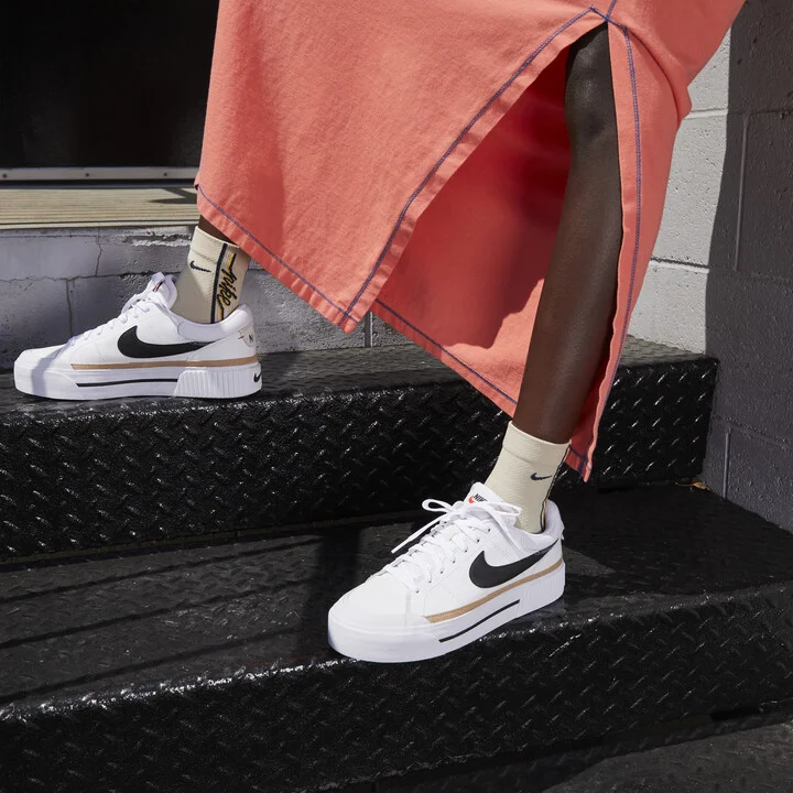 Nike Women's Court Legacy Lift Shoes in White | DM7590-100 - Image 2