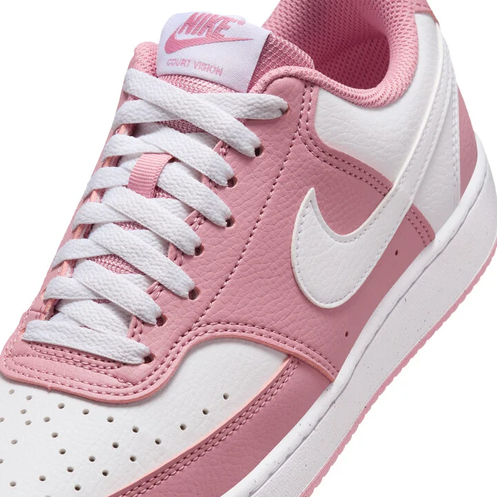 Nike Women's Court Vision Low Next Nature Shoes in Pink | DH3158-603 - Image 7