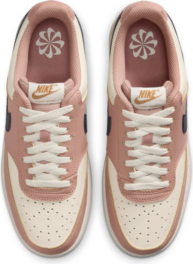 Nike Women's Court Vision Low Next Nature Shoes in Pink | DH3158-606 - Image 4