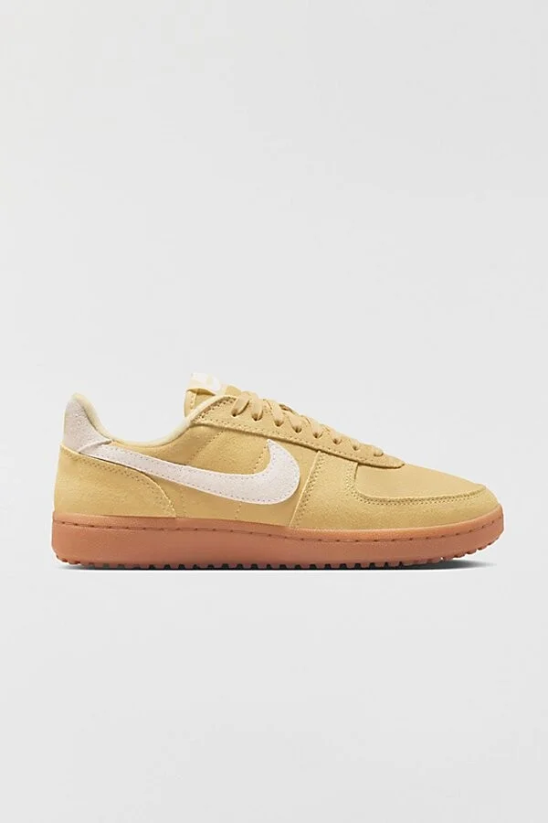 Nike Women's Field General Sneaker in Soft Yellow/Gum Light Brown/White
