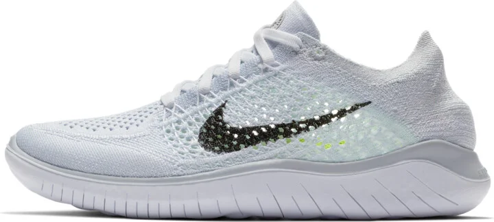 Nike Women's Free Run Flyknit 2018 Running Shoes in White | 942839-100