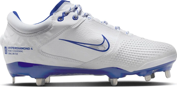Nike Women's Hyperdiamond 4 Elite Softball Cleats in White | FZ0923-101 - Image 3