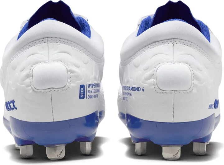 Nike Women's Hyperdiamond 4 Elite Softball Cleats in White | FZ0923-101 - Image 6