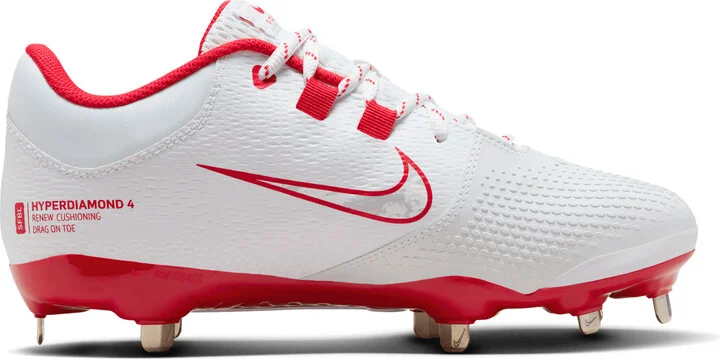 Nike Women's Hyperdiamond 4 Pro Softball Cleats in White | FZ0922-102 - Image 3