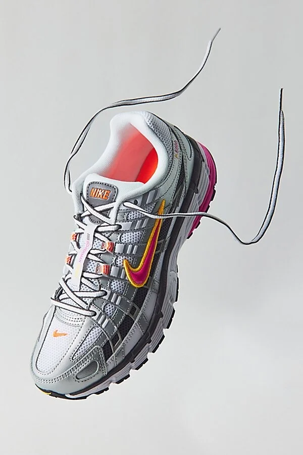 Nike Women's P-6000 Sneaker in White/Metallic Platinum/Hyper Crimson - Image 2