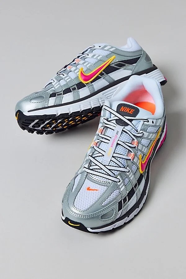 Nike Women's P-6000 Sneaker in White/Metallic Platinum/Hyper Crimson - Image 3
