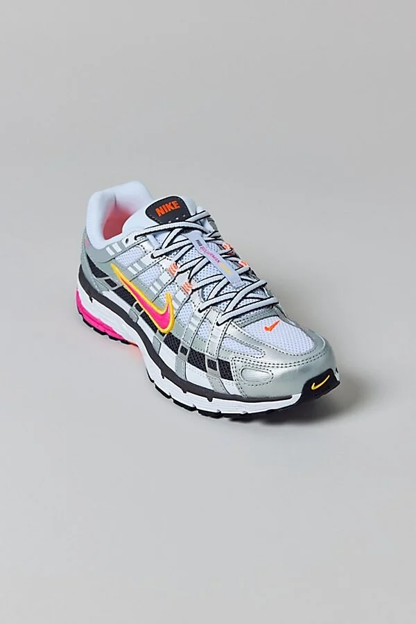 Nike Women's P-6000 Sneaker in White/Metallic Platinum/Hyper Crimson - Image 4