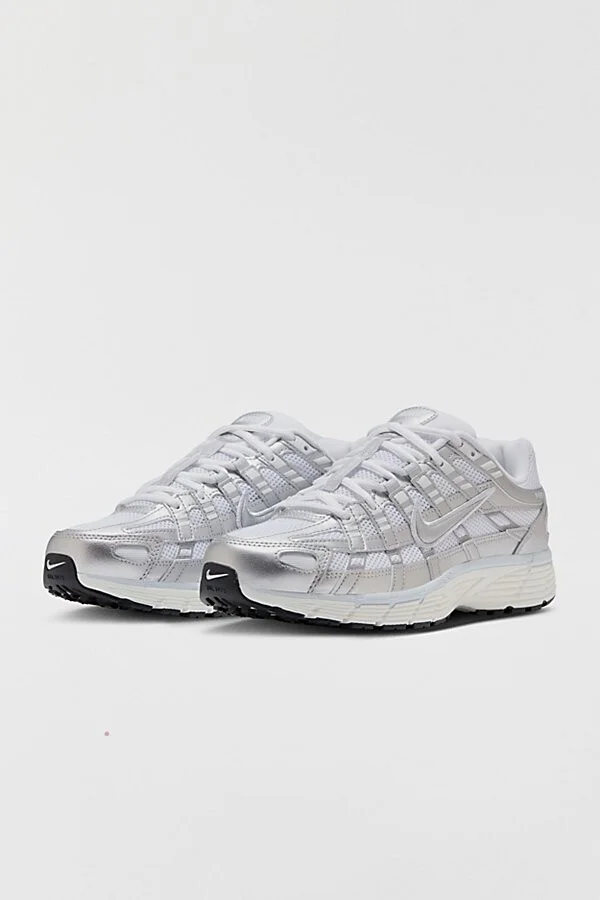 Nike Women's P-6000 Sneaker in White/Metallic Platinum/Hyper Crimson - Image 7