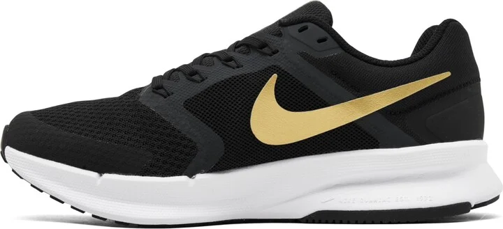 Nike Women's Run Swift 3 Running Sneakers from Finish Line - Black, Met Gold - Image 2