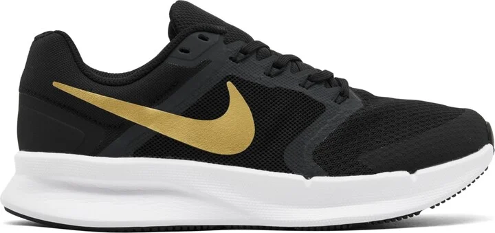 Nike Women's Run Swift 3 Running Sneakers from Finish Line - Black, Met Gold - Image 3