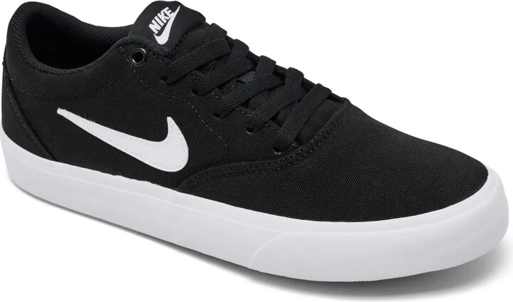 Nike Women's Sb Charge Canvas Casual Skate Sneakers from Finish Line - Black, White
