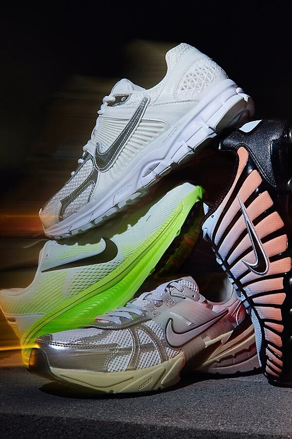 Nike Women's V2K Run Sneaker in Summit White/Metallic Silver