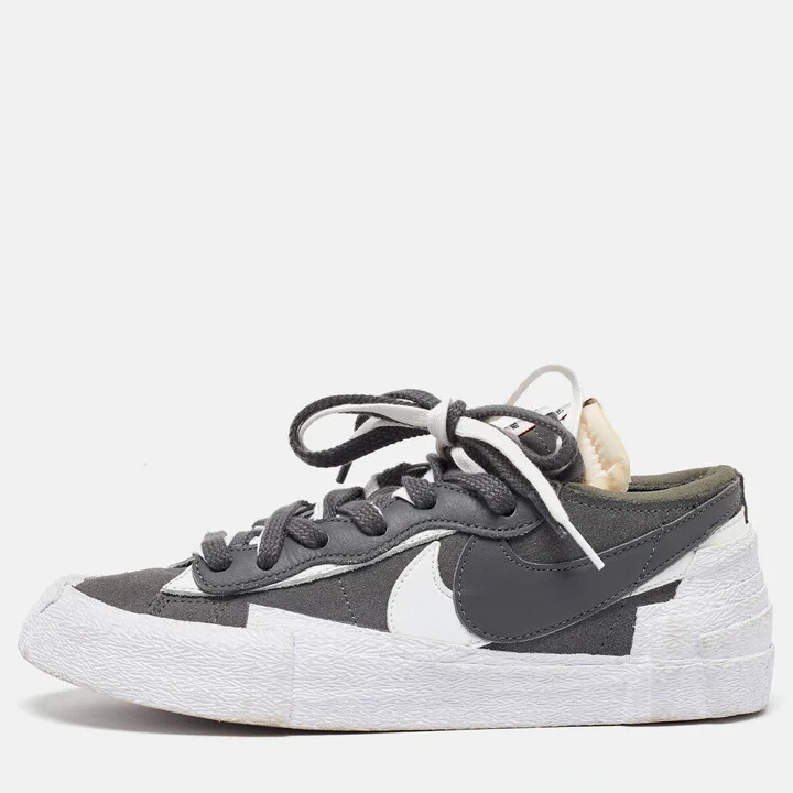 Nike x Sacai Grey Suede Blazer Low Iron Grey Sneakers Size 40