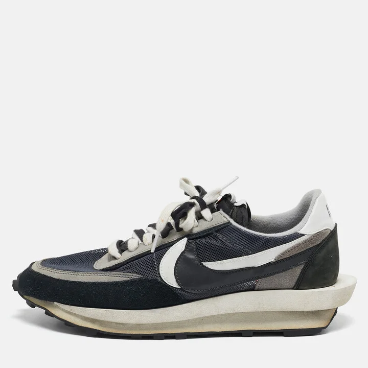 Nike x Sacai Multicolor Leather and Mesh Vaporwaffle Lace Up Sneakers Size 46