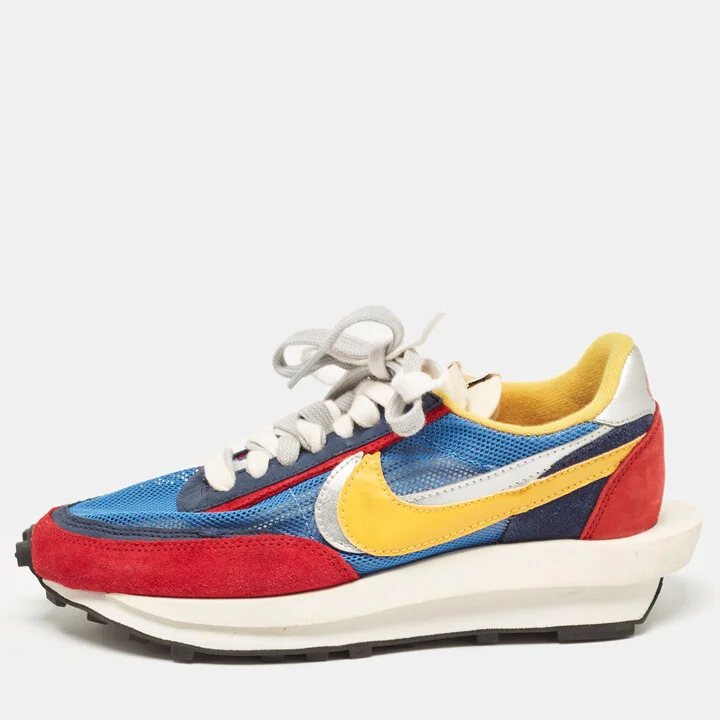 Nike x Sacai Multicolor Leather and Suede LD Waffle Varsity Blue Sneakers Size 38
