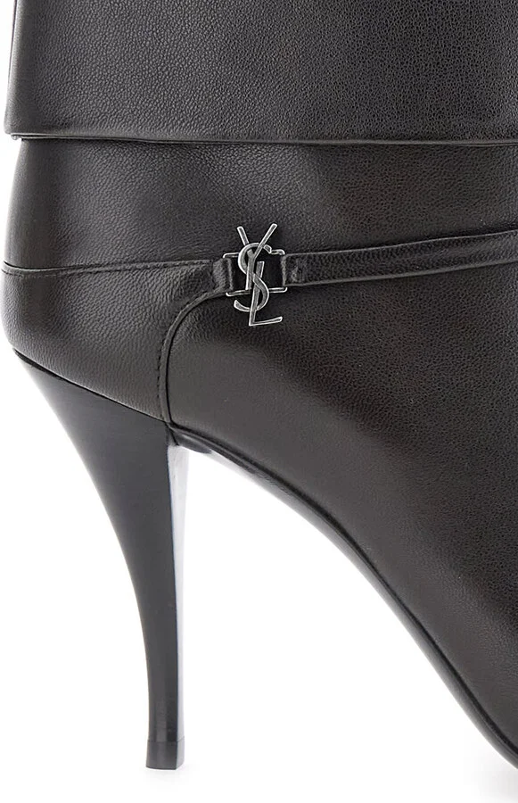'niki' Black Ankle Boots With Cassandre On The Strap In Leather Woman - Image 4