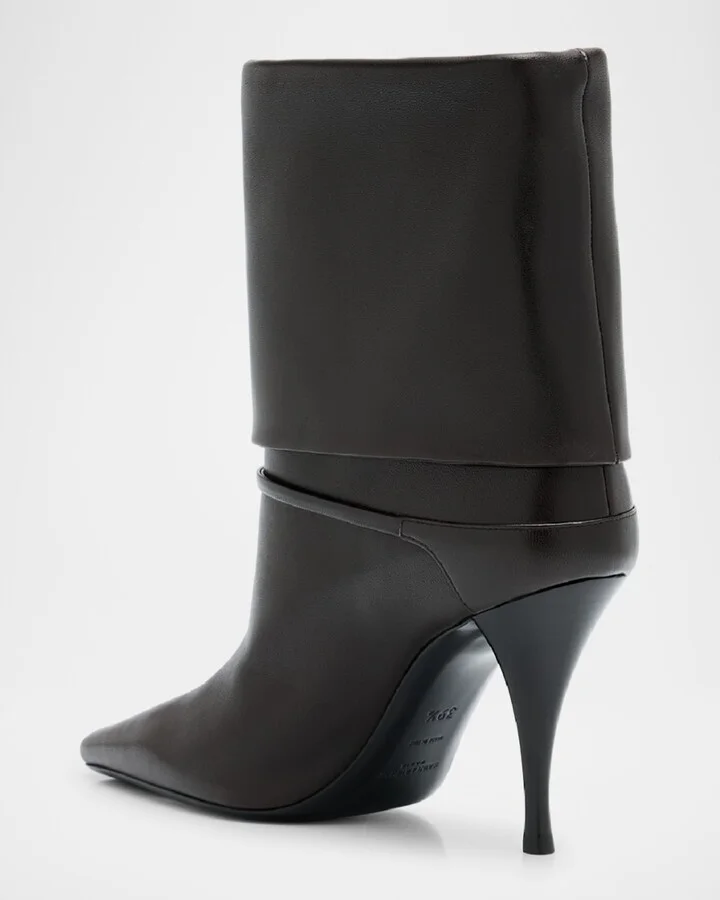 Niki Leather YSL Buckle Ankle Booties - Image 8