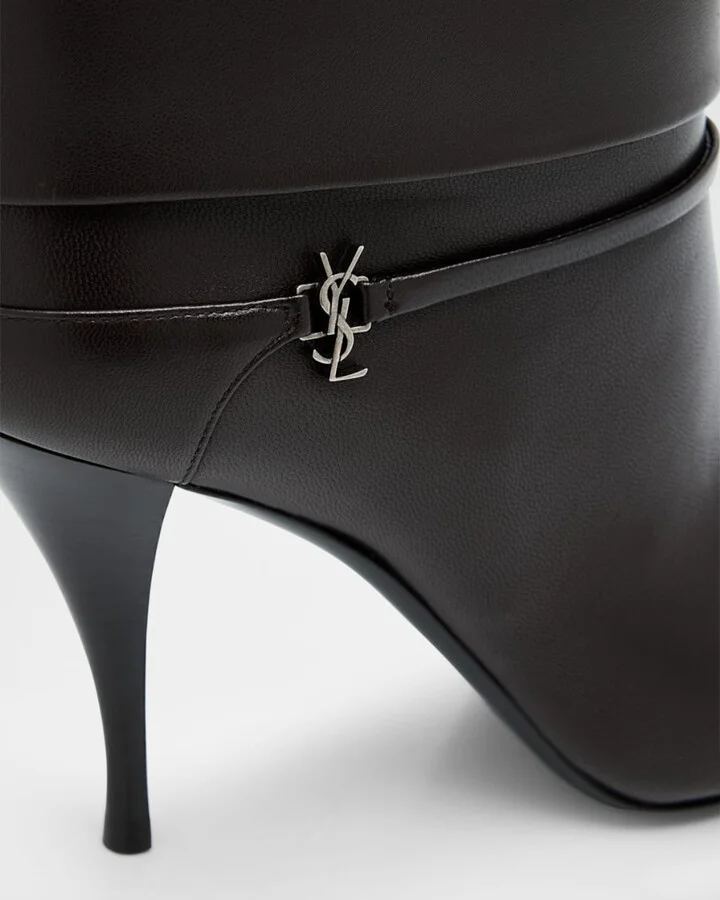 Niki Leather YSL Buckle Ankle Booties - Image 10