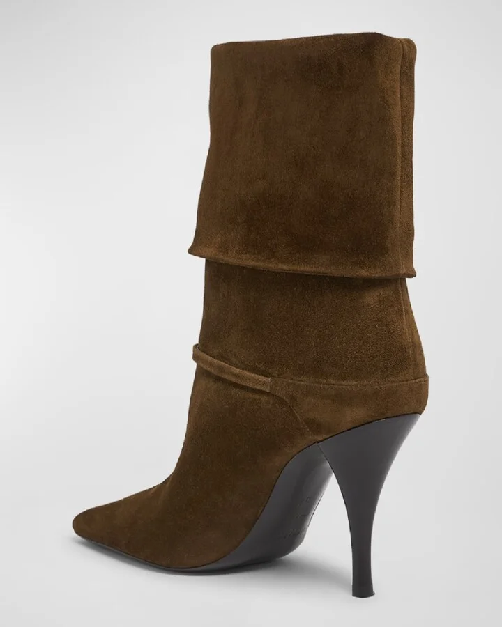 Niki Suede YSL Stiletto Ankle Booties - Image 3