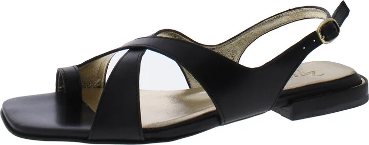 Nikki Womens Leather Ankle Strap Slingback Sandals