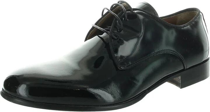 Niko Mens Lace-Up Patent Leather Oxfords
