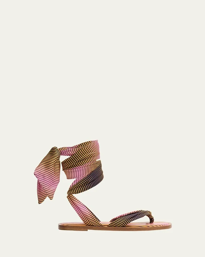 Nilo Du Desert Ankle-Wrap Red Sole Sandals