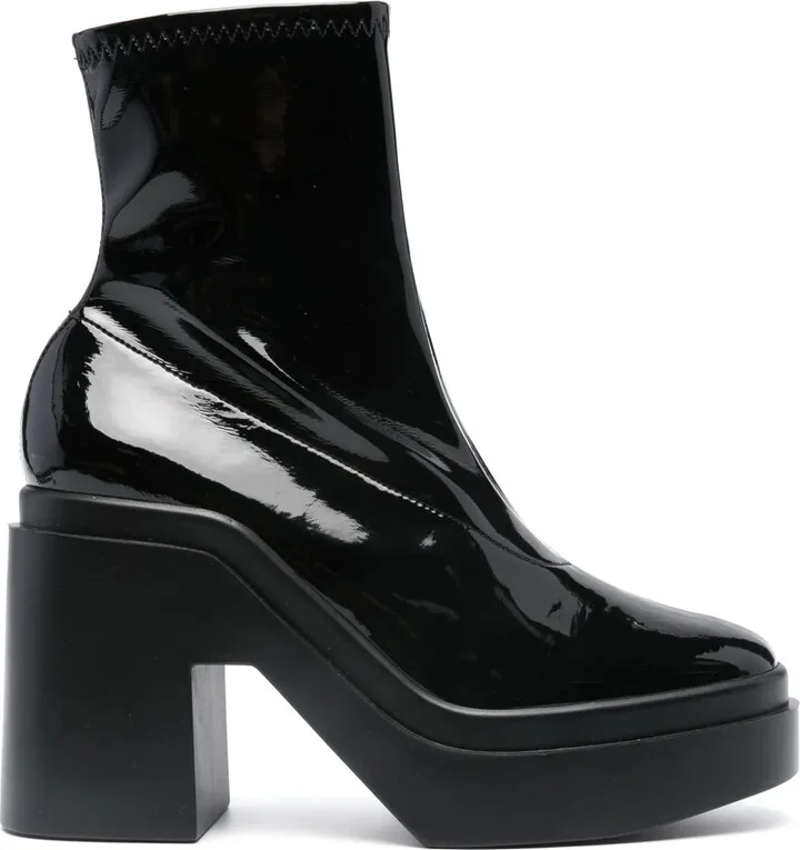 Nina 100mm patent ankle boots