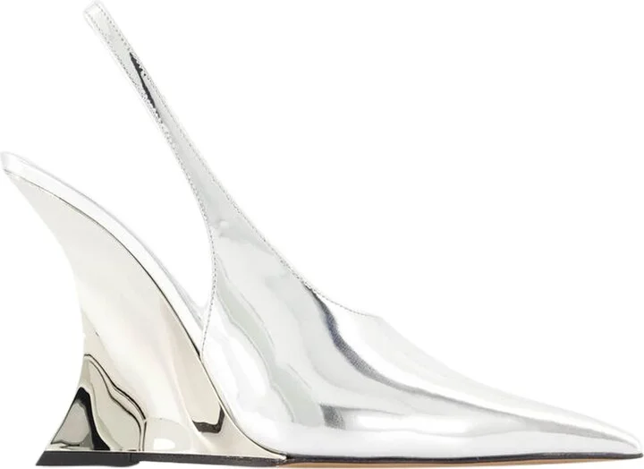 Nina Slingback Pumps - Paris Texas - Leather - Silver