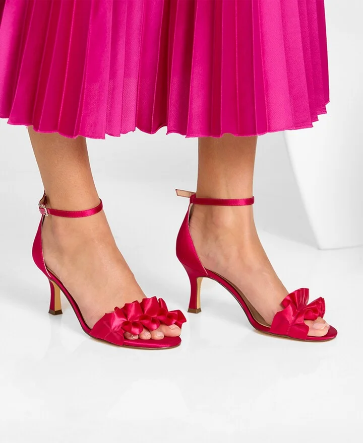 Nina Women's Lisa Mid Heel with Ruffle Sandal - Image 2