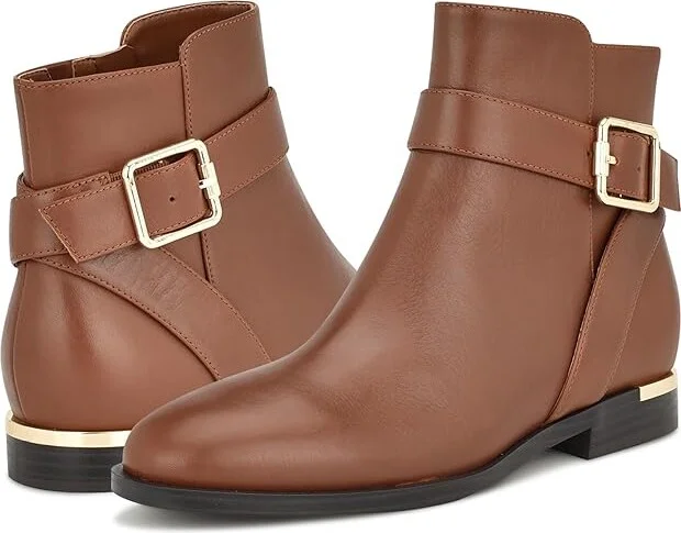 Nine West Alleva Women's Boots Brown Leather : 6 M, Leather/Rubber
