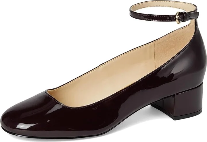 Nine West Amaize High Women's Heels Dark Red Patent : 6 M, Leather/Rubber - Image 5