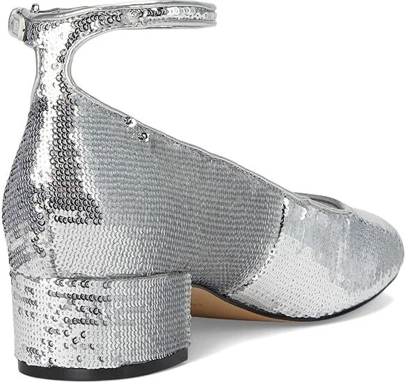 Nine West Amaize High Women's Heels Silver Sequin : 5 M, Leather/Rubber - Image 4
