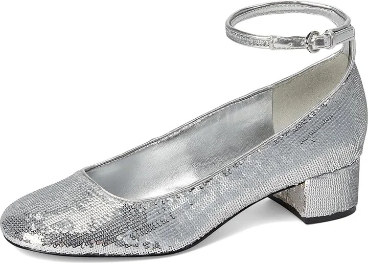 Nine West Amaize High Women's Heels Silver Sequin : 5 M, Leather/Rubber - Image 5