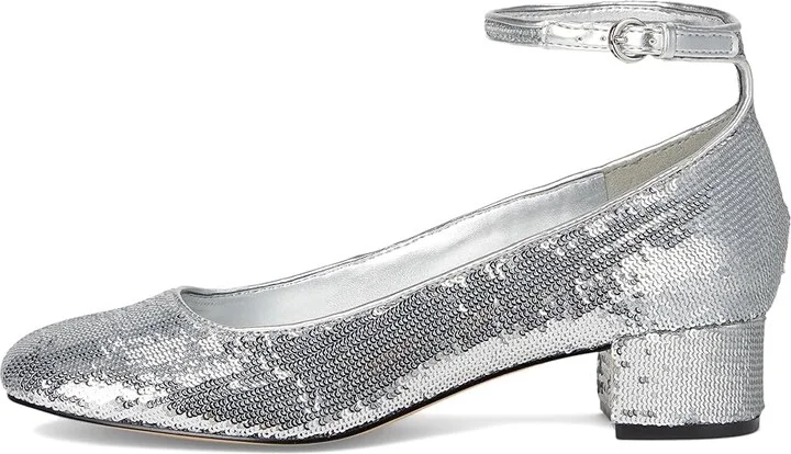 Nine West Amaize High Women's Heels Silver Sequin : 5 M, Leather/Rubber - Image 6