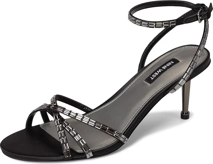 Nine West Amseta Women's Dress Sandals Black : 6 M, Rubber/Synthetic - Image 5