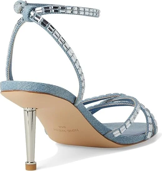 Nine West Amseta Women's Dress Sandals Light Blue Denim : 7 M, Rubber/Synthetic - Image 4