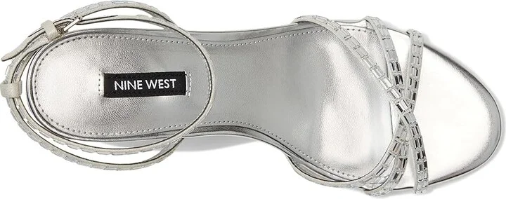 Nine West Amseta Women's Dress Sandals Silver : 10 M, Rubber/Synthetic - Image 2