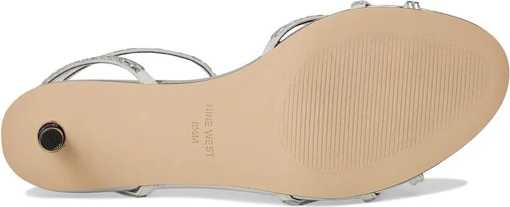 Nine West Amseta Women's Dress Sandals Silver : 10 M, Rubber/Synthetic - Image 3