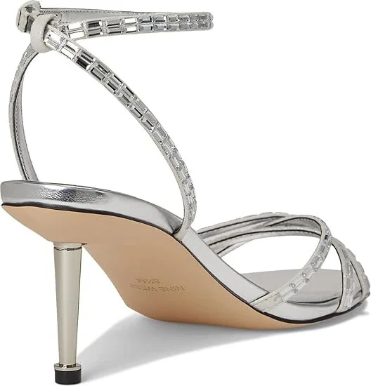 Nine West Amseta Women's Dress Sandals Silver : 10 M, Rubber/Synthetic - Image 4