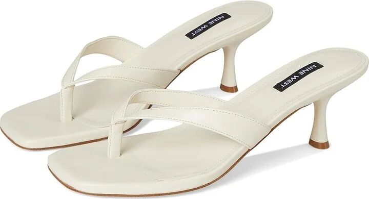 Nine West Andela Women's Dress Sandals Cream : 9.5 M, Rubber/Synthetic