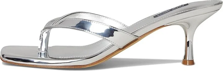 Nine West Andela Women's Dress Sandals Silver Mirror Metallic : 6 M, Rubber/Synthetic - Image 6