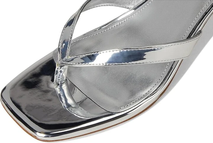 Nine West Andela Women's Dress Sandals Silver Mirror Metallic : 6 M, Rubber/Synthetic - Image 7
