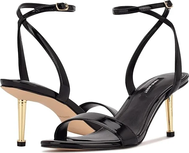 Nine West Anny Women's Sandals Black Patent : 8.5 M, Synthetic