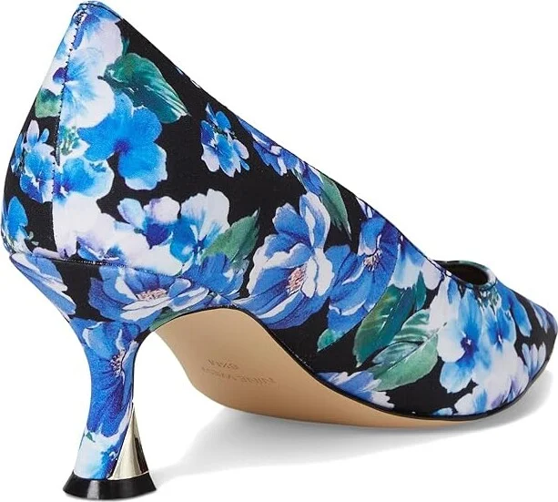 Nine West Ariella 2 High Women's Heels Blue Bouquet Floral : 5 M, Leather/Synthetic - Image 4