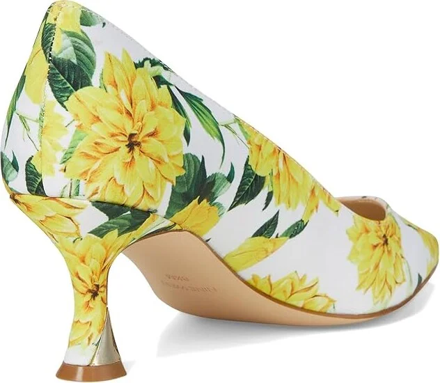 Nine West Ariella 2 High Women's Heels Yellow Rose Floral : 8.5 M, Leather/Synthetic - Image 4