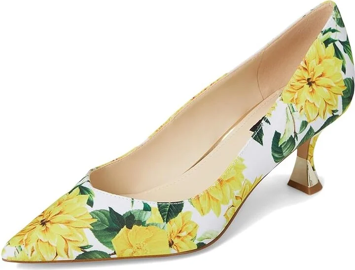 Nine West Ariella 2 High Women's Heels Yellow Rose Floral : 8.5 M, Leather/Synthetic - Image 5