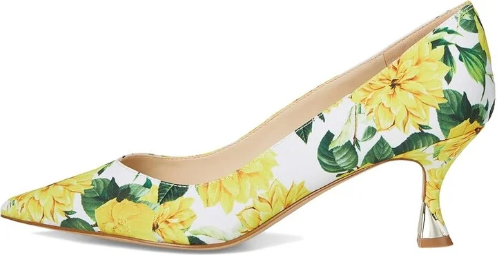 Nine West Ariella 2 High Women's Heels Yellow Rose Floral : 8.5 M, Leather/Synthetic - Image 6