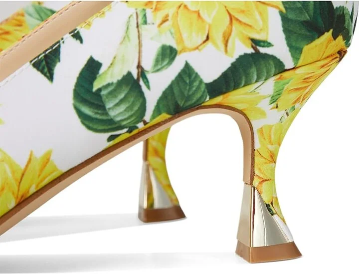 Nine West Ariella 2 High Women's Heels Yellow Rose Floral : 8.5 M, Leather/Synthetic - Image 7