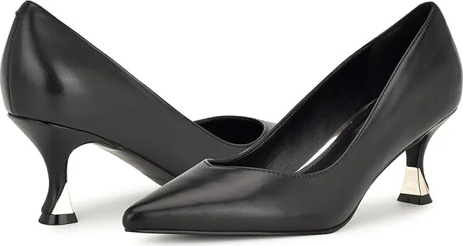 Nine West Ariella High Women's Heels Black Leather : 5 M, Faux Leather